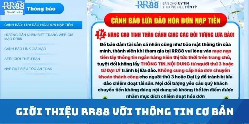 Giới thiệu RR88 với thông tin cơ bản